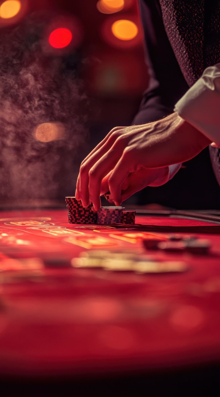 Live Sic Bo table layout showing betting areas and three dice in transparent shaker